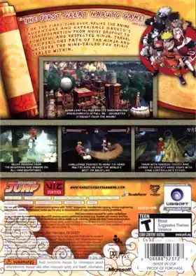 Naruto Rise of A Ninja (USA) box cover back